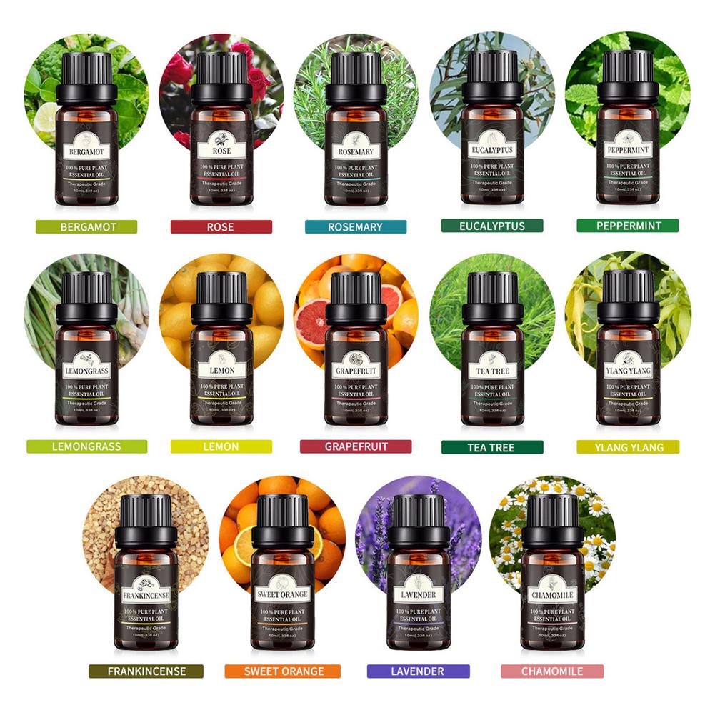 Ätherisches Öl-Set 10 ml Ätherische Pflanzenextrakte für Aromatherapie