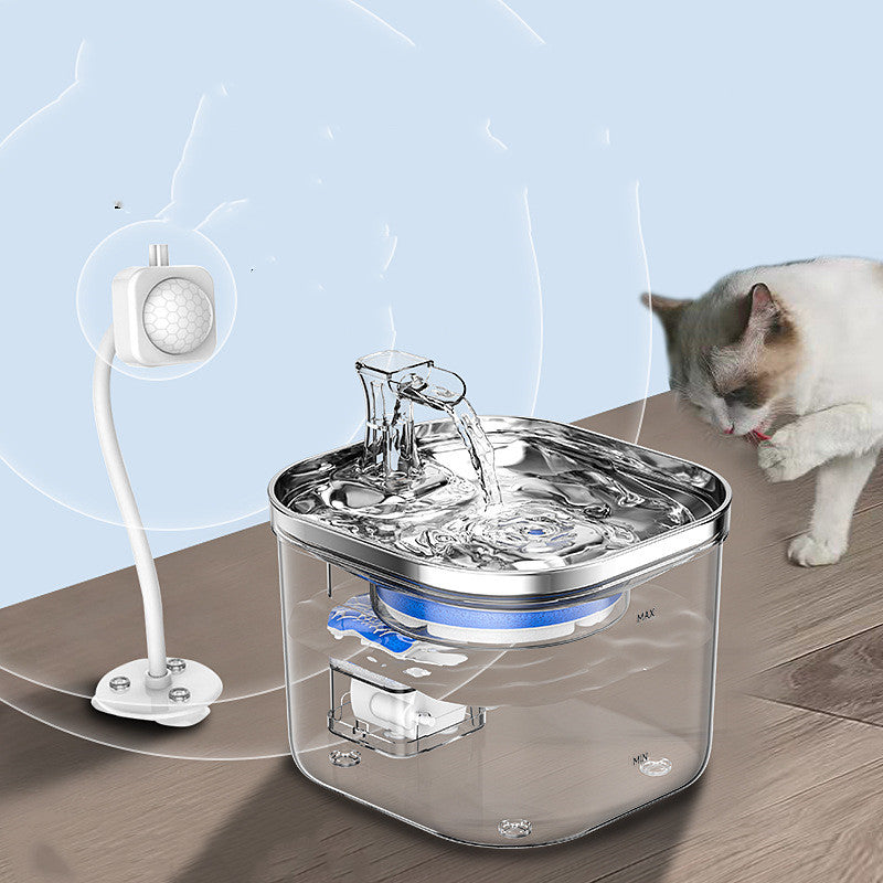 Haustier-Wasserspender aus Edelstahl mit automatischer Zirkulation und integriertem Filter