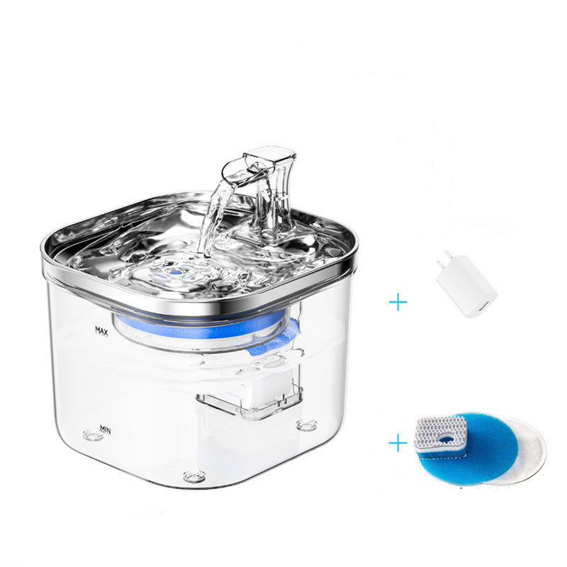 Haustier-Wasserspender aus Edelstahl mit automatischer Zirkulation und integriertem Filter
