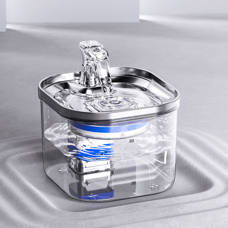Haustier-Wasserspender aus Edelstahl mit automatischer Zirkulation und integriertem Filter